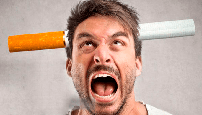 Iritabilitate în timpul renunțării la fumat la un bărbat